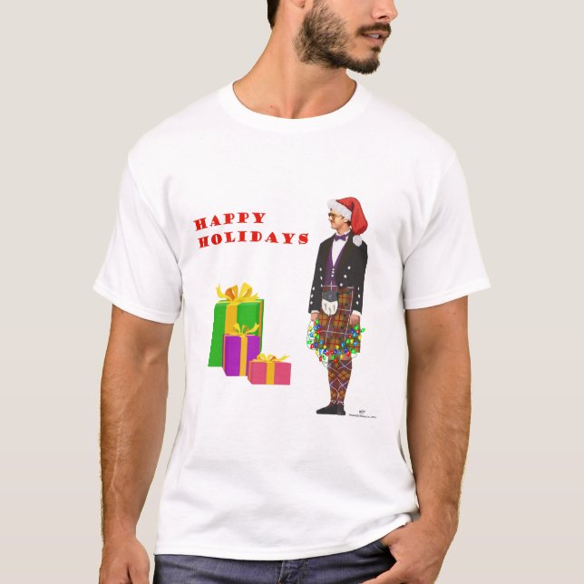 Jul Skotsk Highlanddansare T Shirt (Framsida)