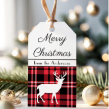 Jul Skotsk Röd Tartan Rutig Mönster Hjort