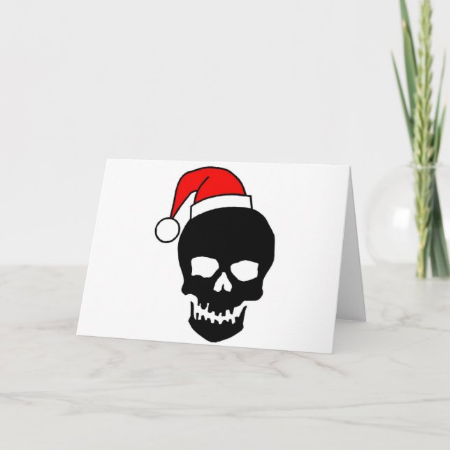 Jul Skull Black Helgkort (Framsida)