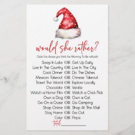 Jul, skulle hon hellre se babykläder i spelet? brevpapper