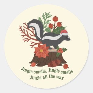 Jul Skunk Pun: Jingle Smells Runt Klistermärke