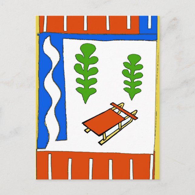 Jul Sled Helg Vykort (Framsida)