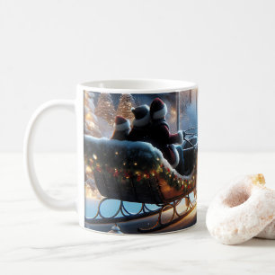 Jul Sleigh Ride på en snökväll Kaffemugg