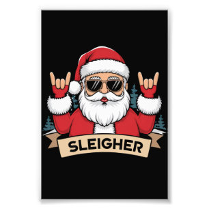 Jul Sleigher Santa Sten Julafton Rocker Fototryck