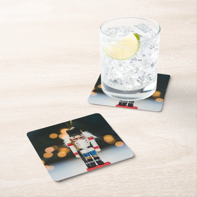 Jul SlipperyJoe nutcracker figurine ornament Underlägg Papper Kvadrat (Insitu)