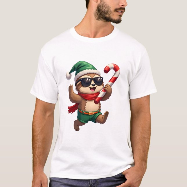 Jul Sloth Alv Pepparmynta Karamellrandig Tröja Gi (Framsida)