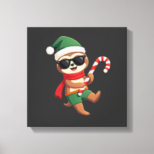 Jul Sloth Alv Pepparmynta Karamellrandig Tröja Gi Canvastryck