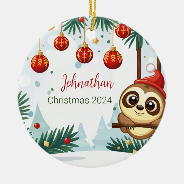 Jul Sloth Personlig Ornament (Framsidan)