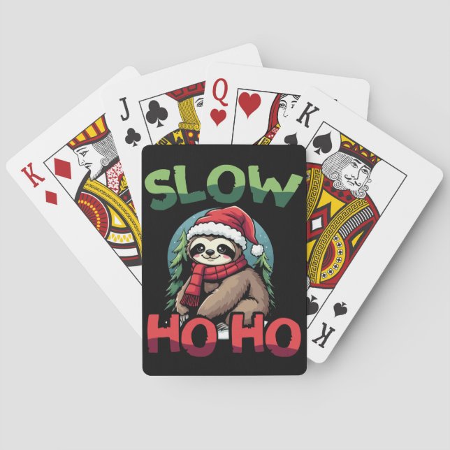 Jul Sloth Slow Ho Festive Helgdag Design Casinokort (Baksidan)