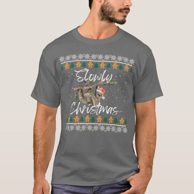 Jul Sloth SLowly Julvän T Shirt (Framsida)