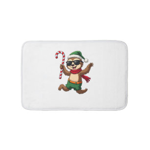 Jul Sloth Tomte Pepparmynta Candy Cane Tröja Gi Badrumsmatta