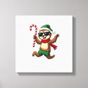 Jul Sloth Tomte Pepparmynta Candy Cane Tröja Gi Canvastryck