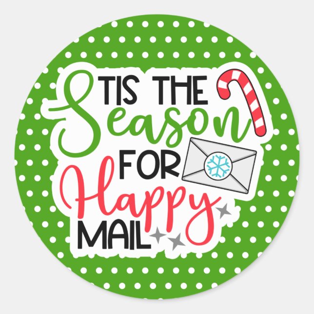 Jul Small Business Sticker Runt Klistermärke (Framsida)