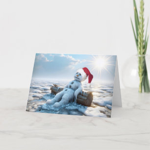 Jul Smälter Snögubbe Humor Kort