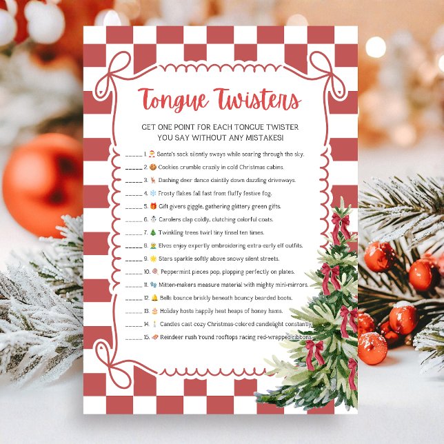 Jul Snabbpratare-spel Julkort (Tongue Twisters Coquette Christmas Games)