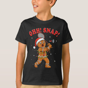 Jul Snap Tomte Pepparkakor Spelar Badminton T Shirt