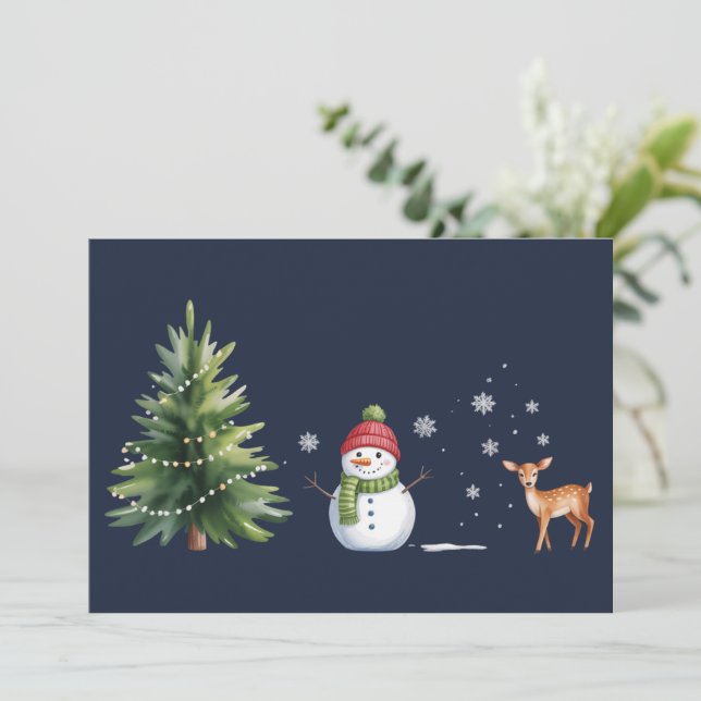 Jul Snemann Julgran Ren Vintersäsong Julkort (Stående Fram)