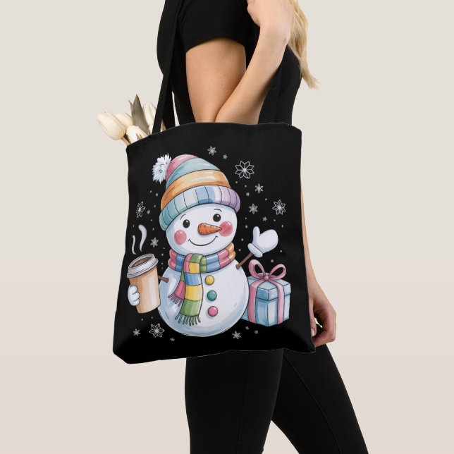 Jul Snemann Julpresent Vinter Xmas Kaffe Tygkasse (Närbild)