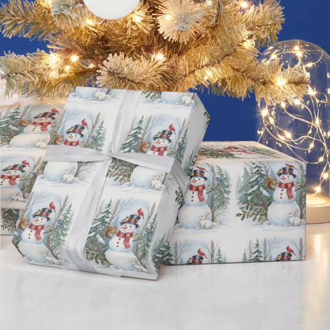 Jul Snemann med skogsdjur och fåglar Presentpapper (Helgdagar)