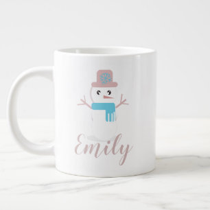 Jul Snemann Pastell Rosa Namn Jumbo Mugg