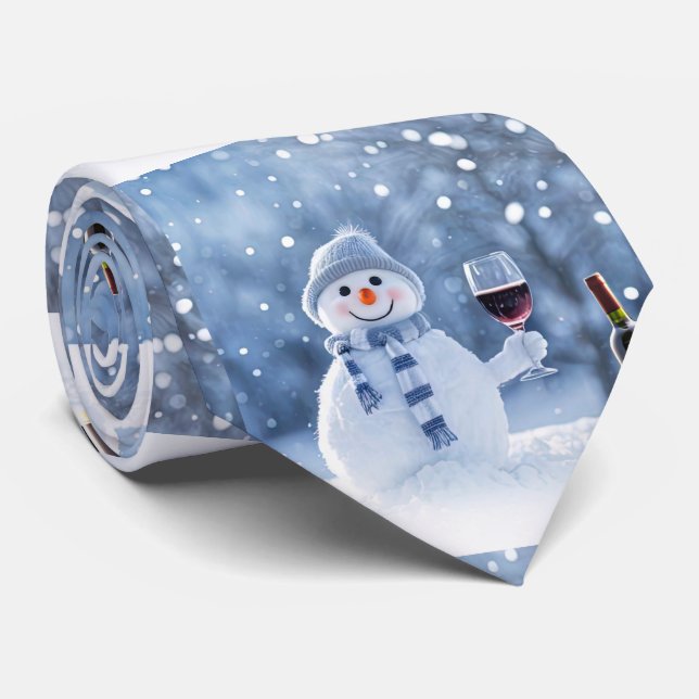 Jul Snemann Vin Holiday Söt Slips (Rullad)