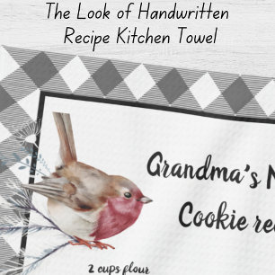 Jul Snö Bird Recipe Keepsaké Grått Play Kökshandduk