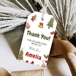 Jul Snö Cookies Födelsedagsfest Presentetikett