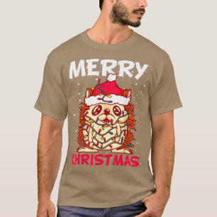 Jul Snö Fairy Ljus Hedgehog Costume Santa T Shirt