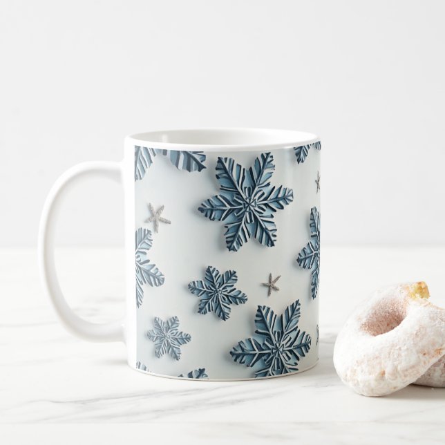 Jul Snö Flakes Kaffemugg (Med munk)