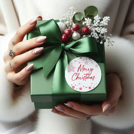 Jul Snö Flakes Ornaments Runt Klistermärke