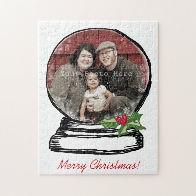 Jul Snö Globe Foto Pussel (Vertikal)