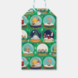 Jul Snö Globe-Grönten - Skogsjul Presentetikett