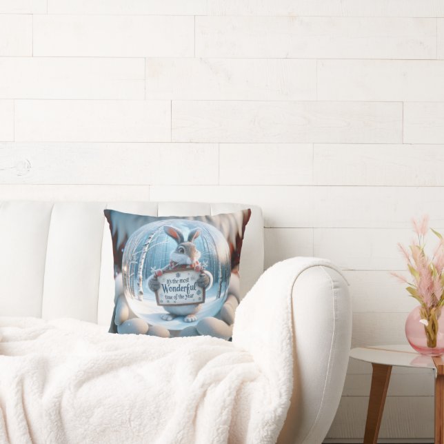 Jul Snö Globe med kanin Kudde (Soffa)