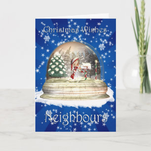 Jul Snö Globe med liten låda Helgkort
