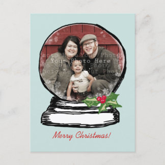 Jul Snö Globe Photo Helg Vykort