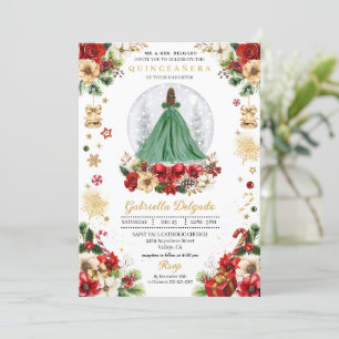 Jul Snö Globe Princess Winter Quinceañera Inbjudningar
