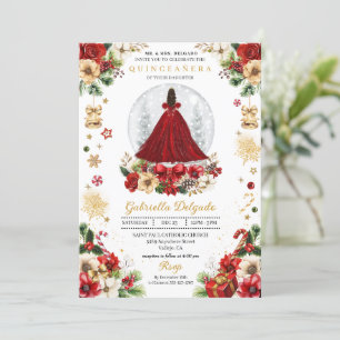 Jul Snö Globe Princess Winter Quinceañera Inbjudningar