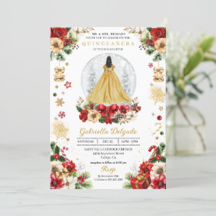 Jul Snö Globe Princess Winter Quinceañera Inbjudningar