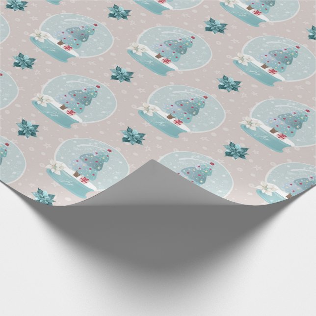 Jul Snö Globes Wrapping Papper Presentpapper (Hörn)