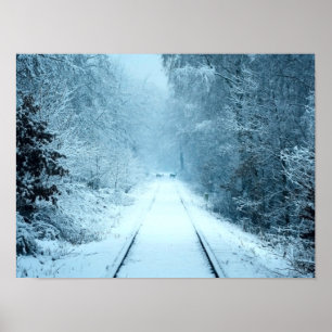Jul Snö om järnvägstrafik Poster