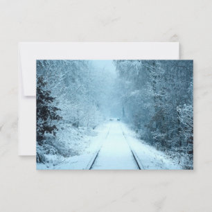 Jul Snö om järnvägstrafik Tack Kort