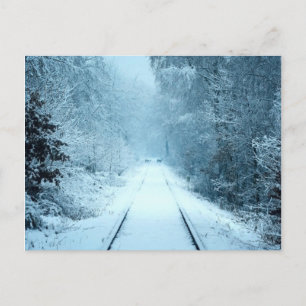 Jul Snö om järnvägstrafik Vykort