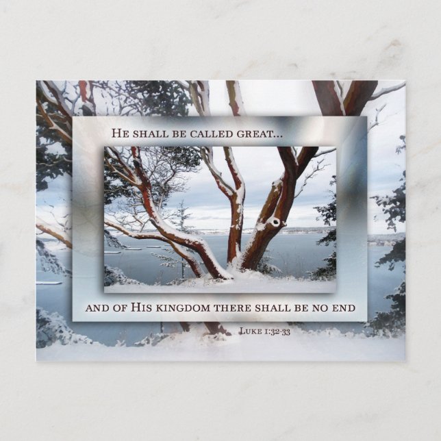 Jul Snö över Bay Helg Vykort (Framsida)