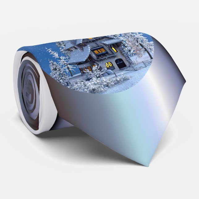 Jul Snö på Gingerbröd House Slips (Rullad)