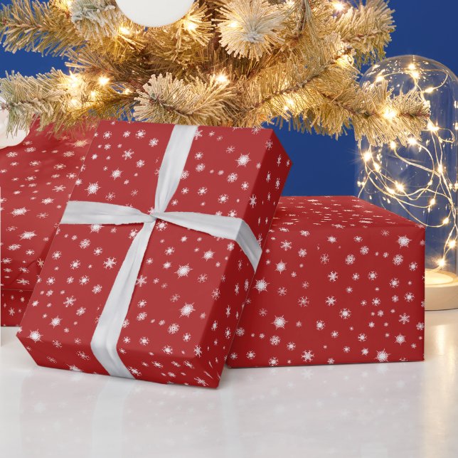 Jul Snö Rödt Presentpapper (Helgdagar)