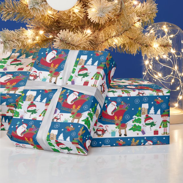 Jul Snö Scen Presentpapper (Helgdagar)