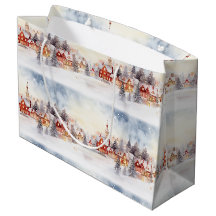 Jul Snö Winter Wonderland Village Landskap