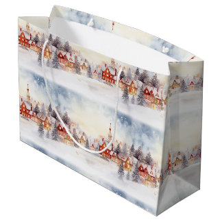 Jul Snö Winter Wonderland Village Landskap