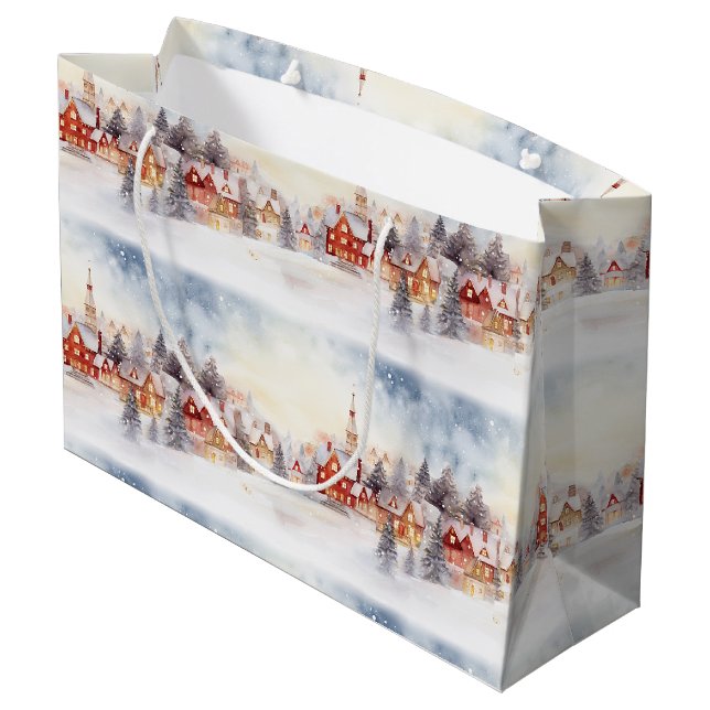 Jul Snö Winter Wonderland Village Landskap (Baksidan Vinklad)