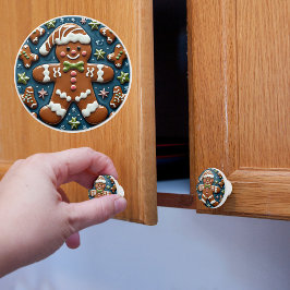 Jul Snöande Pepparkaksgubbe Knopp